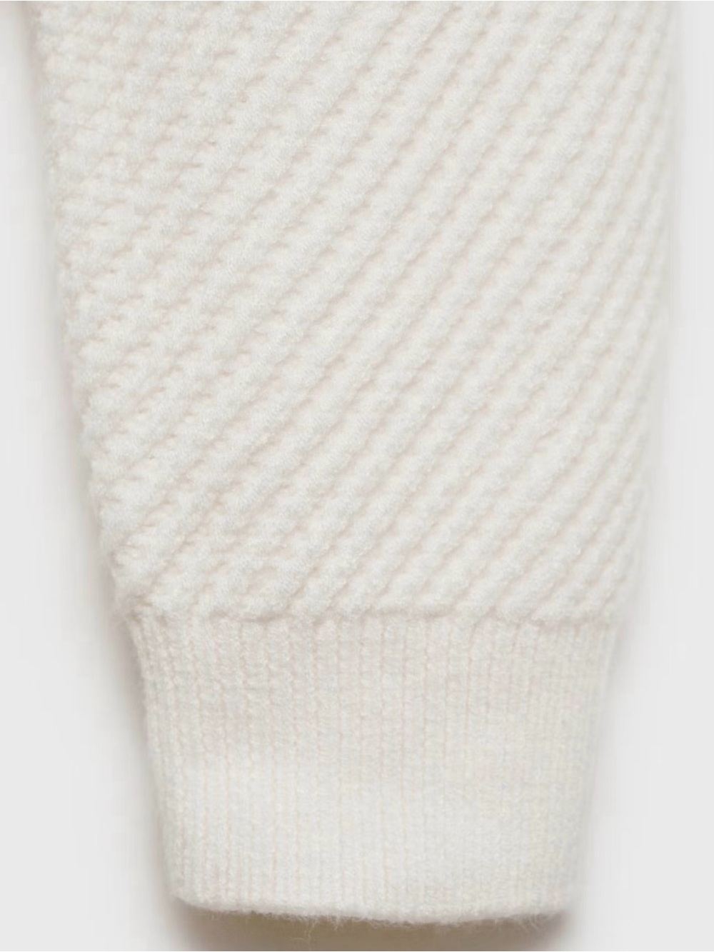 Mango White Quarter Zip Crewneck Sweater with Black Stripes - Picture 8 of 16